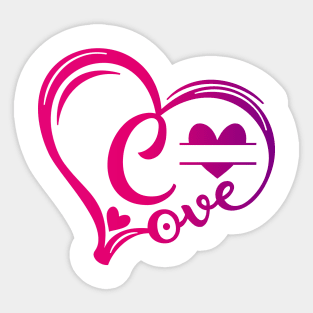 letter c monogram in the shape of love Sticker